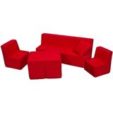 Peuter meubelset schuim uitgebreid rood