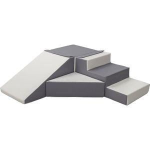 Schuimblokken speelgoed - met glijbaan - 40 cm hoog - wit grijs