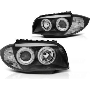 Koplampen dual halo rims BMW 1 E87/E81/82/88 04-11 ANGEL EYES CCFL ZWART