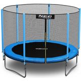 Trampoline - 252 cm - blauw - met ladder en buitenrand net - tot 120 kg