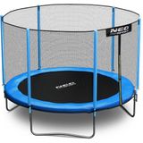 Trampoline - 252 cm - blauw - met ladder en buitenrand net - tot 120 kg