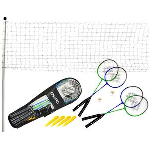 Badminton speelset - net, frame, rackets en shuttles - caping set