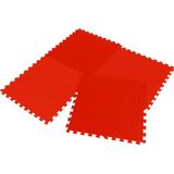 Fitness vloermat - EVA-schuim 60x60x1,2 cm - rode puzzel stukken - 4 stuks