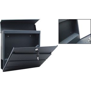 RVS brievenbus - hangend - 37x10x37 cm - antraciet