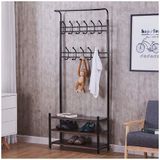 Kledinghanger - Zwart - Met 3 Planken - Staal - 18 Haken