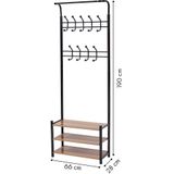 Kledinghanger - Zwart - Met 3 Planken - Staal - 18 Haken