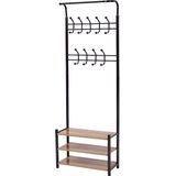 Kledinghanger - Zwart - Met 3 Planken - Staal - 18 Haken