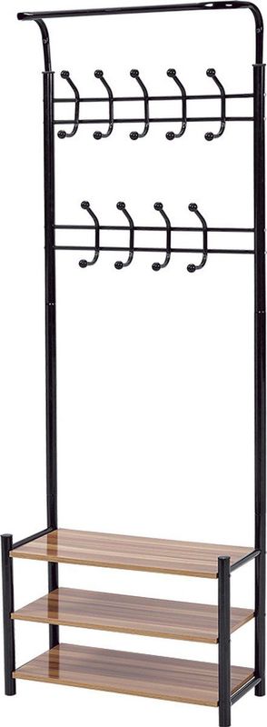 Kledinghanger - Zwart - Met 3 Planken - Staal - 18 Haken