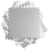 Speelmat - Puzzelmat baby - 180x180x1 cm - wit grijs