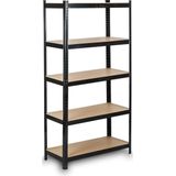 Stellingkast opbergrek - Metaal - 150x75x30 cm - Zwart