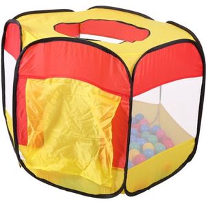Ballenbak Tent - 90x90x70 cm - met 100 Ballenbak Ballen - Rood Geel