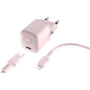 Fresh 'n Rebel Snellader iphone Mini oplader Usb c inclusief Lightning Cable 20W Smokey Pink