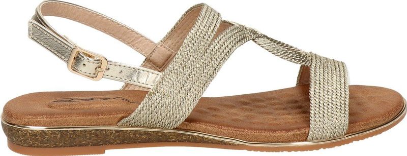 Dolcis - Sandalen - Goudkleurig - Imitatieleer - Gevlochten Bovenwerk