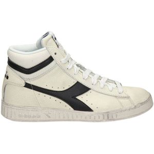 Diadora Game L High Hoge Leren Sneakers Off White/Zwart