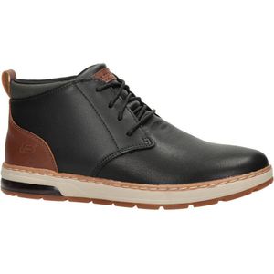 Skechers Evenston Renli Leren Veterschoenen Zwart/Bruin