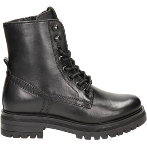 Nelson Leren Veterboots Zwart