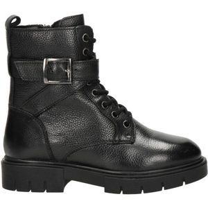 Nelson Kids Leren Veterboots Zwart