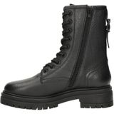 Nelson - Dames Veterboot - Zwart - Leer