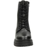 Nelson - Dames Veterboot - Zwart - Leer