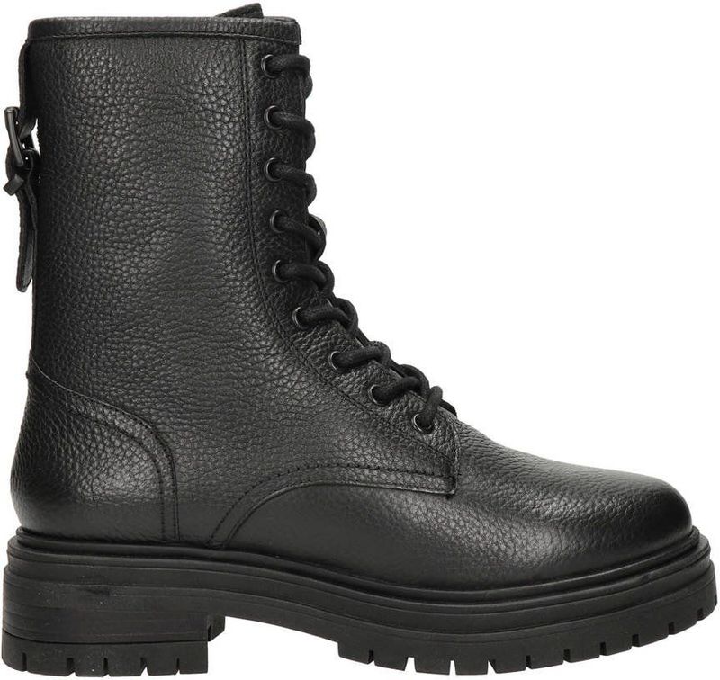 Nelson - Dames Veterboot - Zwart - Leer