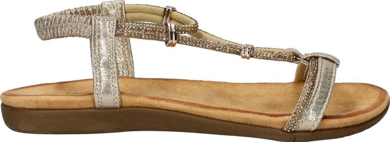 Dolcis - Dames Sandalen - Zwart - Textiel - Strass-Steentjes