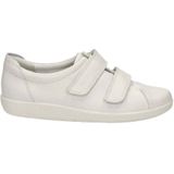 Ecco Comfort Soft 2.0 Leren Klittenbandschoenen Ecru