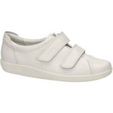 Ecco Comfort Soft 2.0 leren klittenbandschoenen ecru