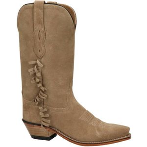 Bootstock Suède Cowboylaarzen met Franjes Beige