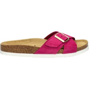 Nelson - Dames Slipper - Fuchsia - Suède - Gevoerd met Leer