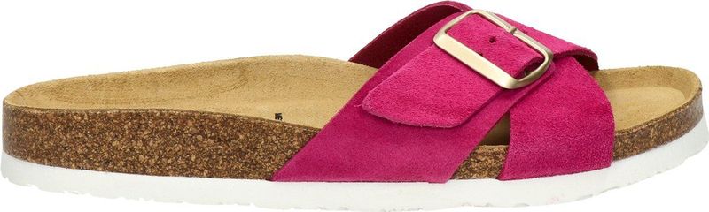 Nelson - Dames Slipper - Fuchsia - Suède - Gevoerd met Leer