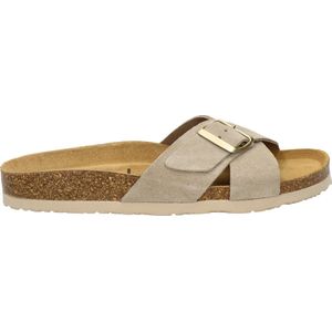 Nelson - Dames Slipper - Taupe - Suède - Gevoerd met Leer