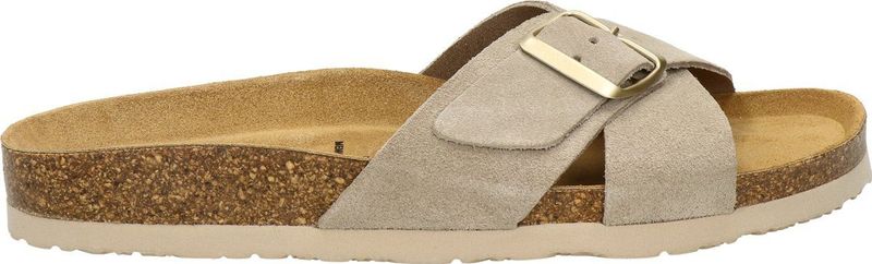 Nelson - Dames Slipper - Taupe - Suède - Comfortabele Banden