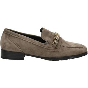 Gabor Suède Loafers met Ketting Taupe