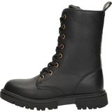 Nelson - Veterboot - Zwart - Imitatieleer - Gevoerd met Zacht Textiel