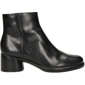 Ecco - Nelson - Enkellaarsjes - Zwart - Leer - Blokhak 4 cm