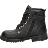 Nelson Kids Leren Veterboots Zwart