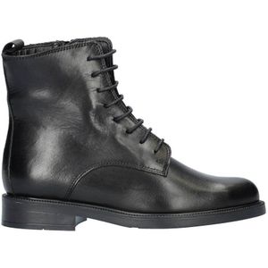 Nelson Leren Veterboots Zwart