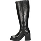 Nelson - Dames Laars - Zwart - Leer - Plateauzool - Blokhak