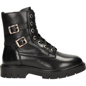 Nelson Kids Leren Veterboots Zwart