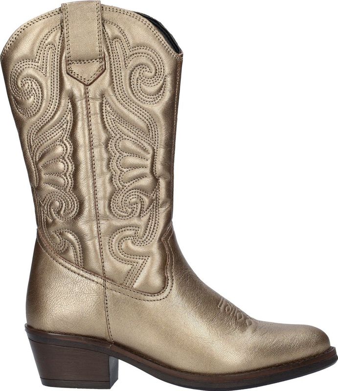 Nelson - Cowboylaars - Goud - Leer - Western-Stiksels