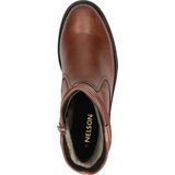Nelson Gevoerde Leren Enkellaarzen Cognac