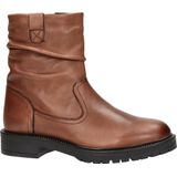 Nelson Gevoerde Leren Enkellaarzen Cognac