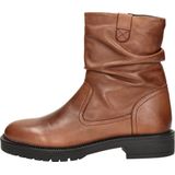 Nelson Gevoerde Leren Enkellaarzen Cognac