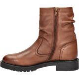 Nelson Gevoerde Leren Enkellaarzen Cognac