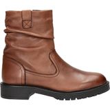 Nelson Gevoerde Leren Enkellaarzen Cognac