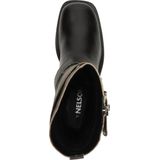 Nelson - Dames Boot - Zwart - Leer - Bikerboot met Gespen