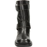 Nelson - Dames Boot - Zwart - Leer - Bikerboot met Gespen