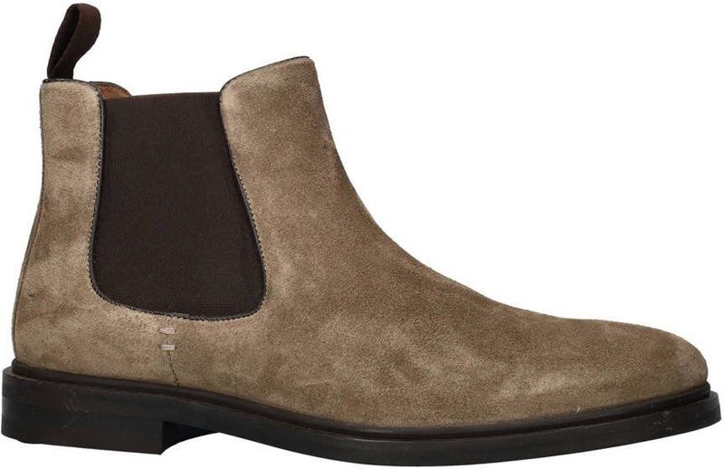Nelson - Sigla - Chelsea Boot - Taupe - Suède - Leren Voetbed