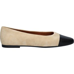 Vagabond suède ballerina's beige/zwart