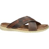 Nelson Forrest - Heren Slipper - Gevoerd Leer - Rustieke Look - Flexibele Rubberloopzool